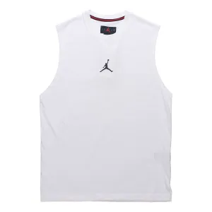 Air Jordan Training Sports Quick-dry Knit Round Collar Vest Men's White