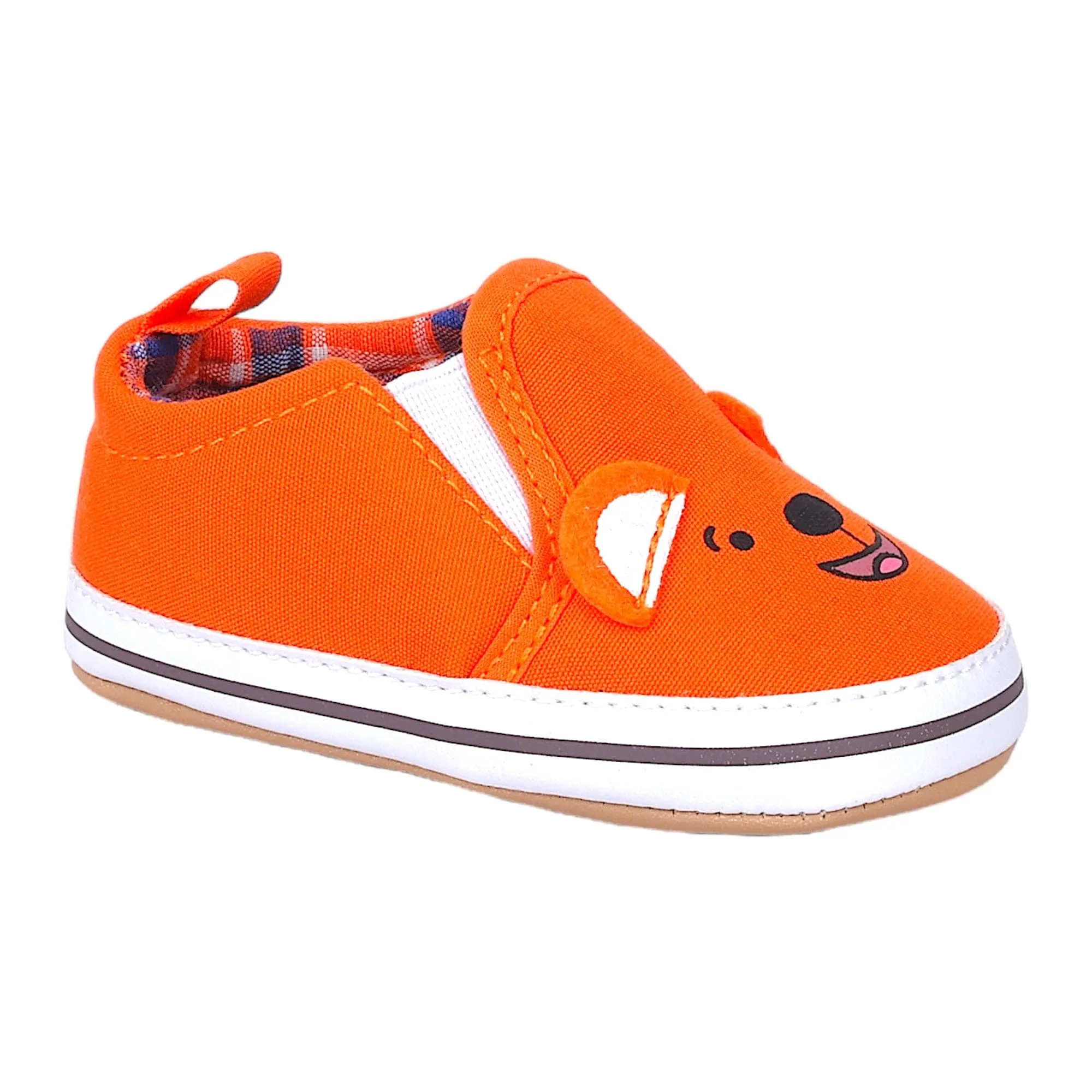 Baby Moo Happy Puppy Anti-Skid Canvas Sneakers - Orange