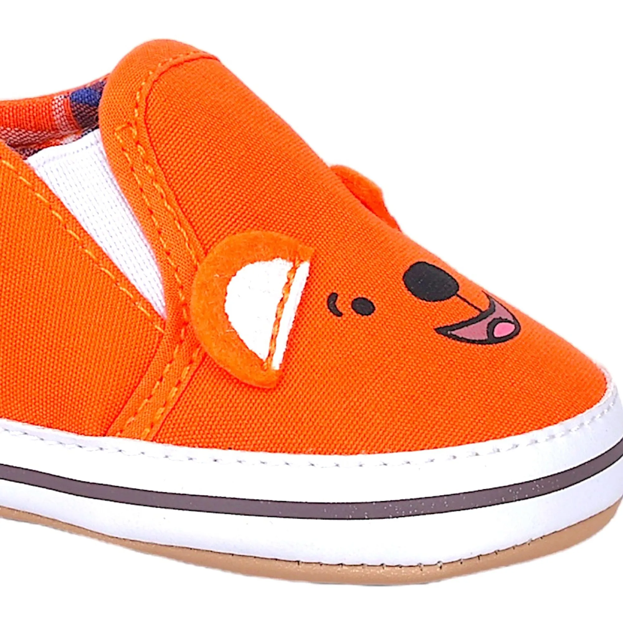 Baby Moo Happy Puppy Anti-Skid Canvas Sneakers - Orange