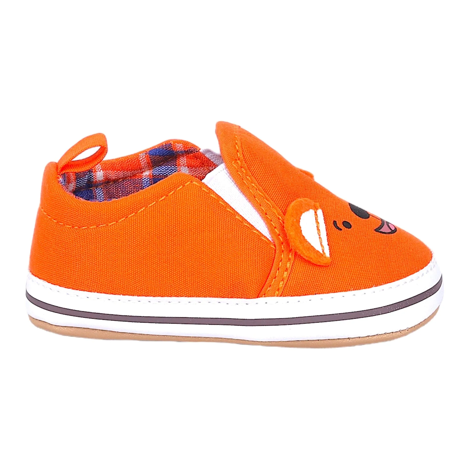 Baby Moo Happy Puppy Anti-Skid Canvas Sneakers - Orange