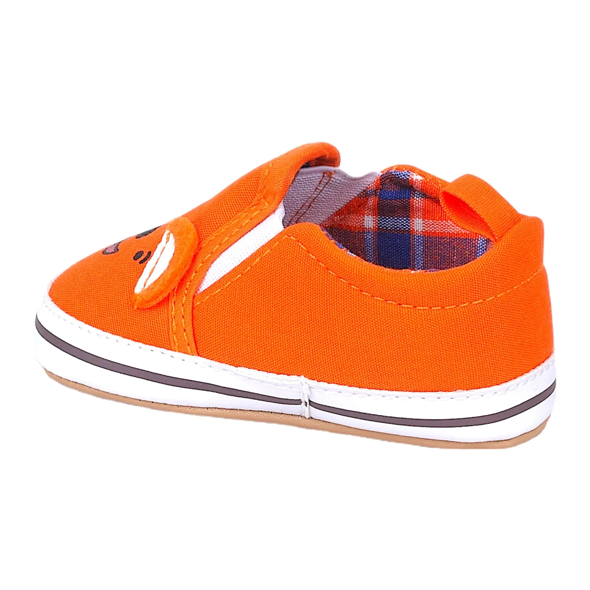 Baby Moo Happy Puppy Anti-Skid Canvas Sneakers - Orange