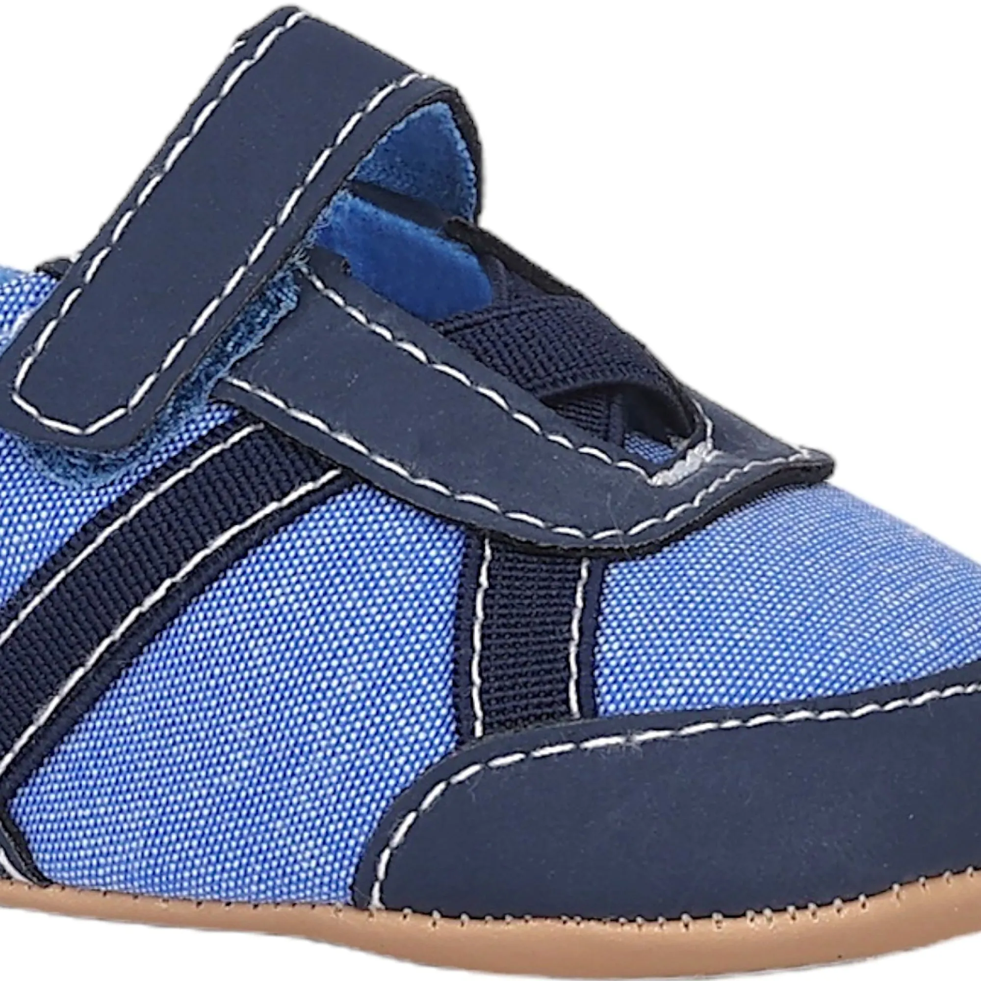 Baby Moo Stylish Velcro Straps Anti-Skid Sneakers - Blue