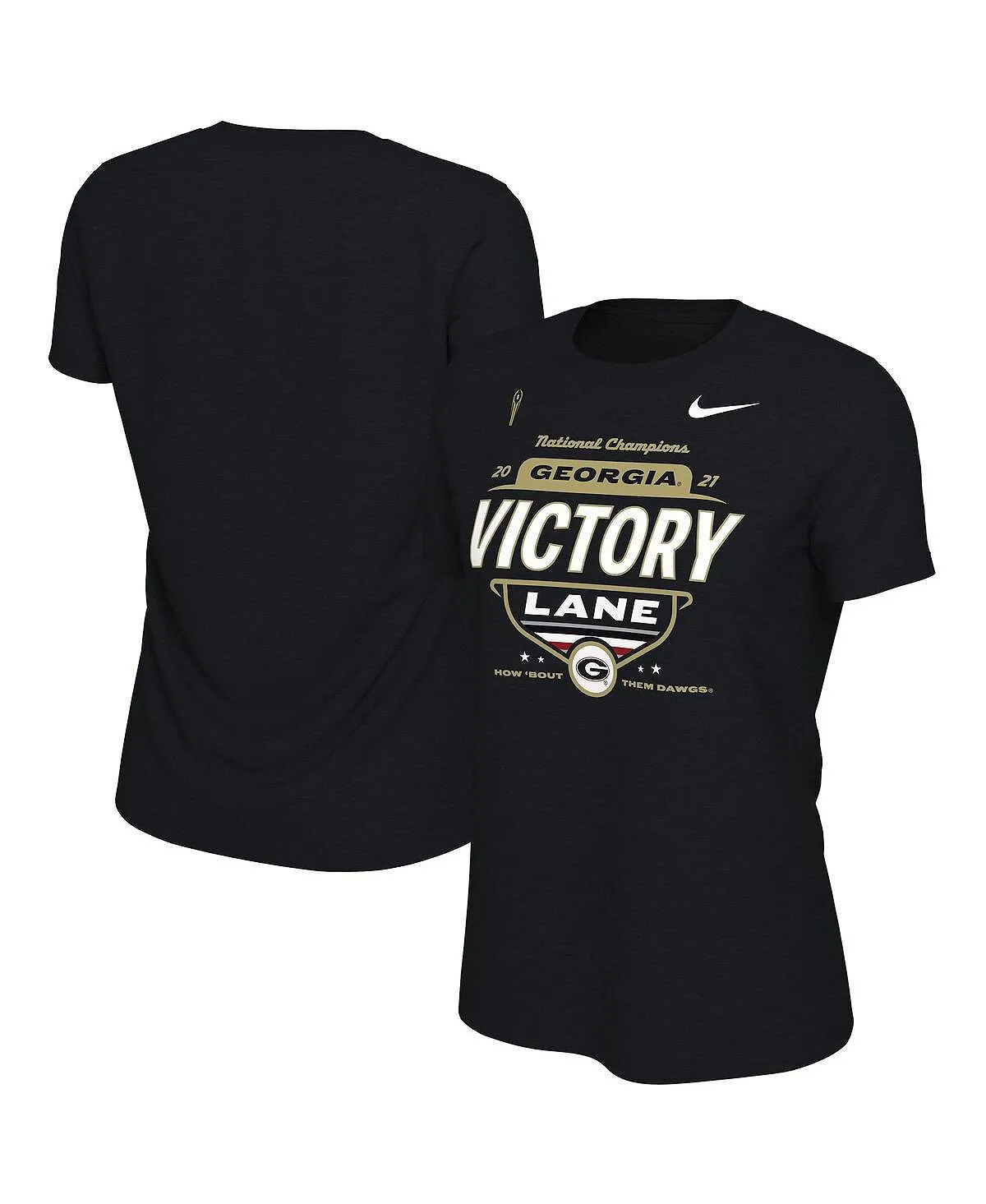 Black Women's Georgia Bulldogs College Football Playoff 2021 National Champions Victory Lane Nike Locker Room T-Shirt ,  black