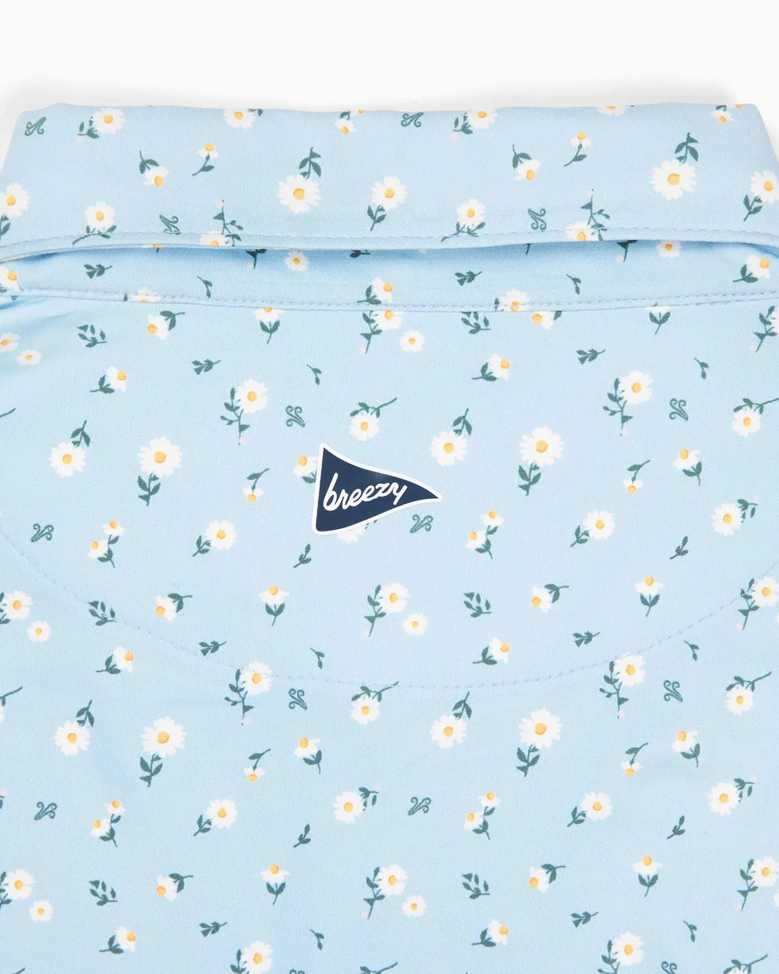 Breezy Golf - Windy Daisies Polo - Sky