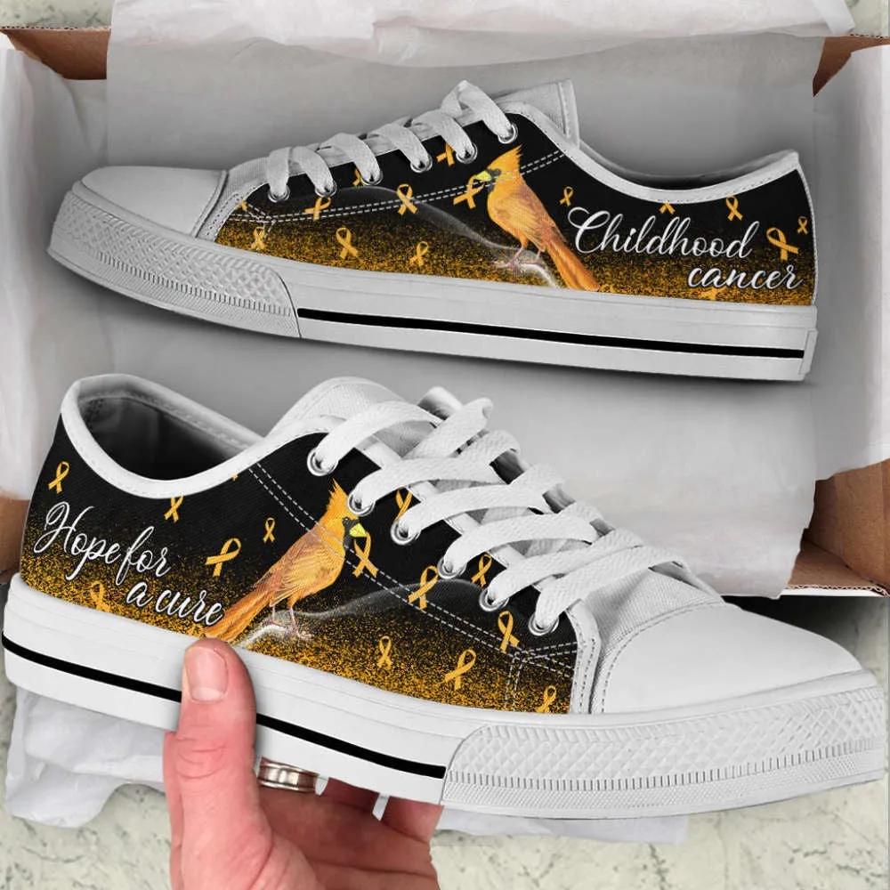 Childhood Cancer Shoes Hope For A Cure Hummingbird Low Top Shoes Canvas Shoes, Best Canvas Shoes, Low Top Sneaker