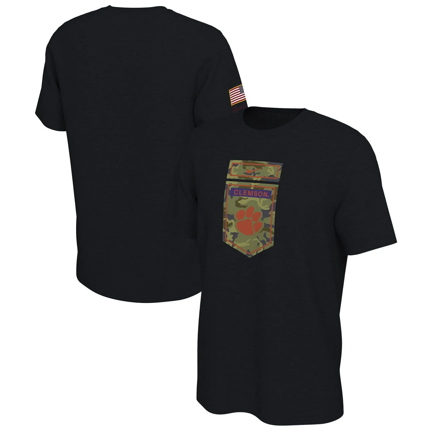 Clemson Tigers Veterans Nike Men's Black Camo T-Shirt