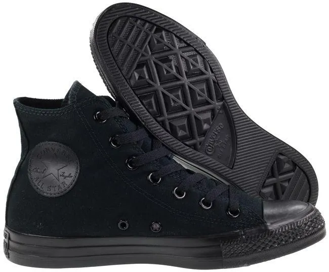 Converse Mens Shoes All Star High Black Mono Canvas