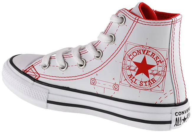 Converse Shoes Kids Chuck Taylor All Star Hi White University Red Black