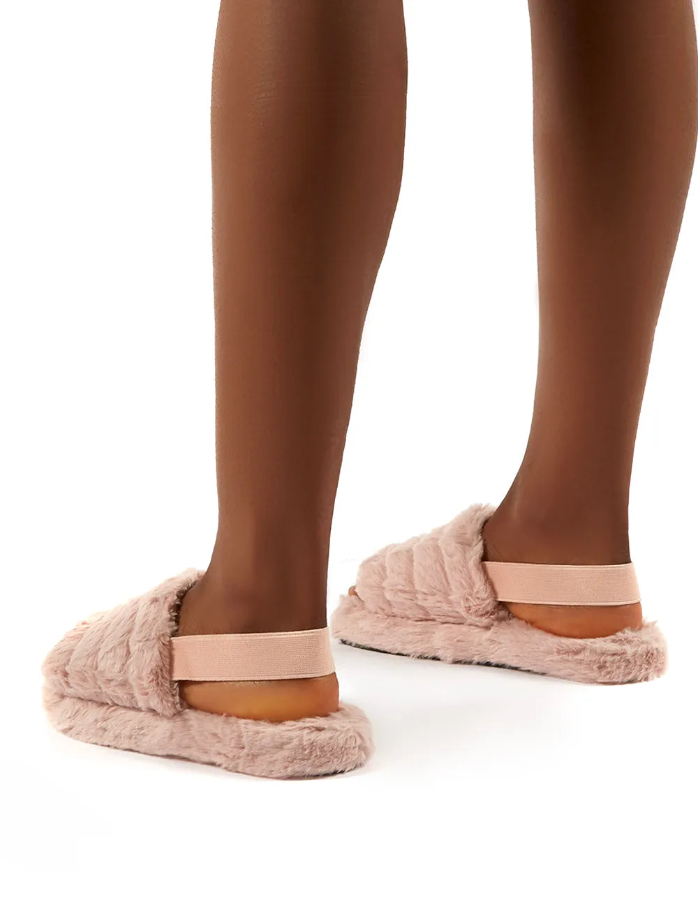 Dreamtime Baby Pink Fluffy Strap Back Slippers