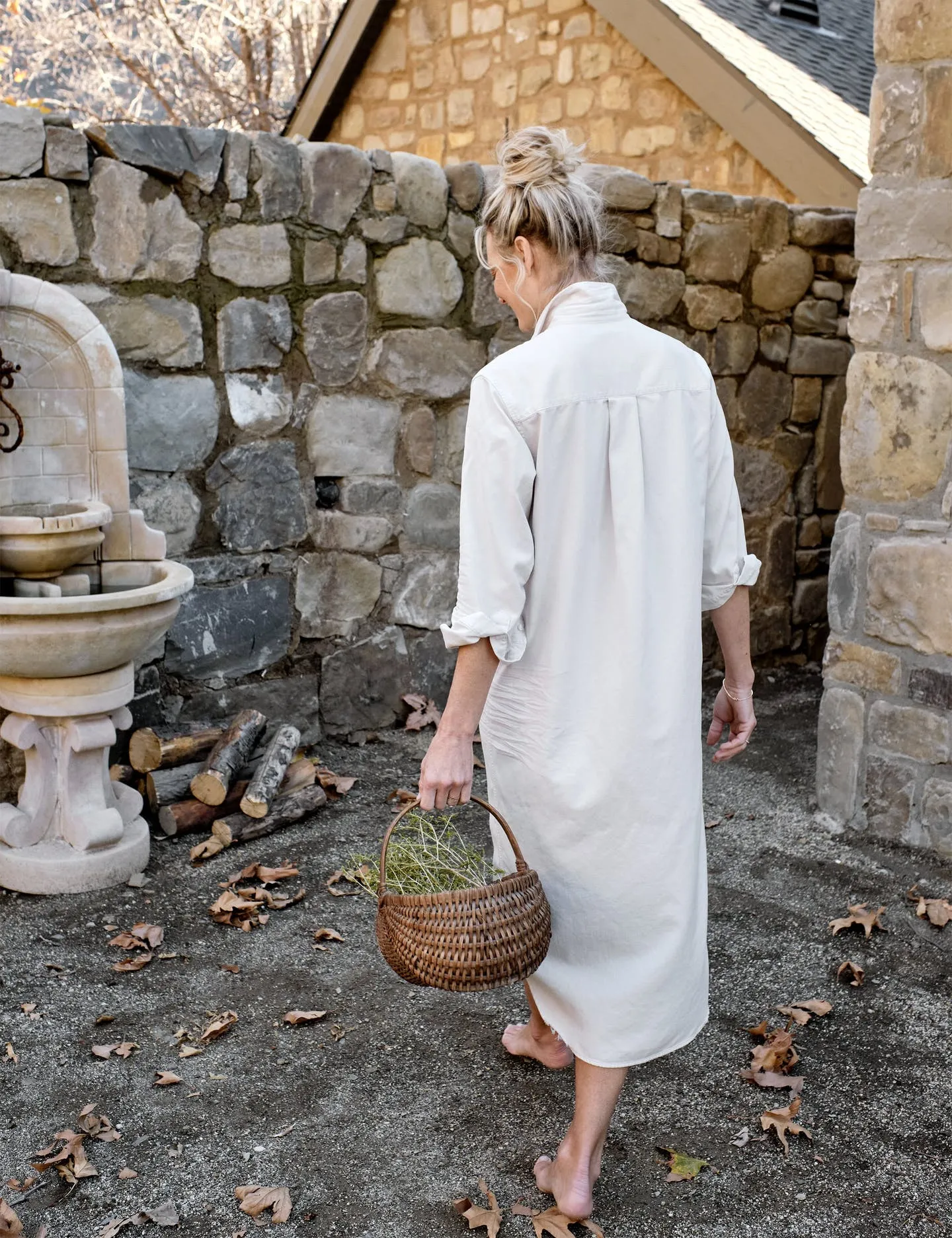 Frank & Eileen - Rory Woven Long Dress in Vintage White