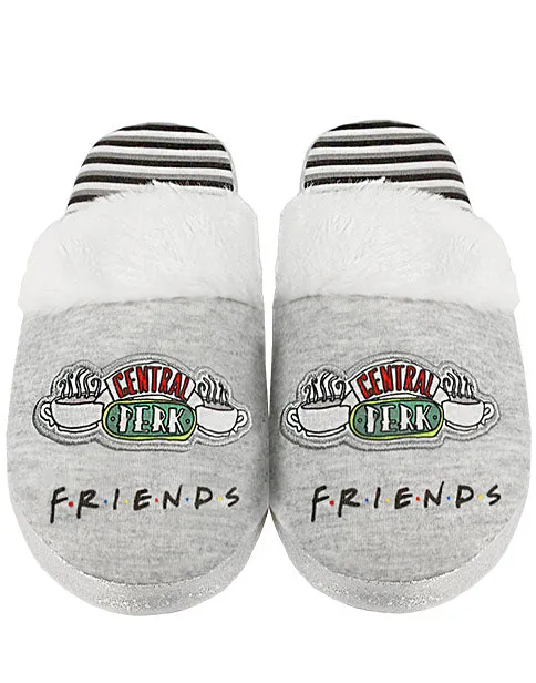 Friends Girls Slippers Central Perk Kids Fluffy Shoes - Grey