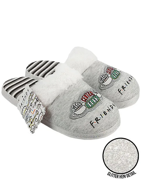 Friends Girls Slippers Central Perk Kids Fluffy Shoes - Grey