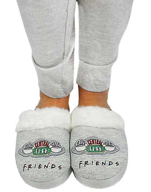 Friends Girls Slippers Central Perk Kids Fluffy Shoes - Grey