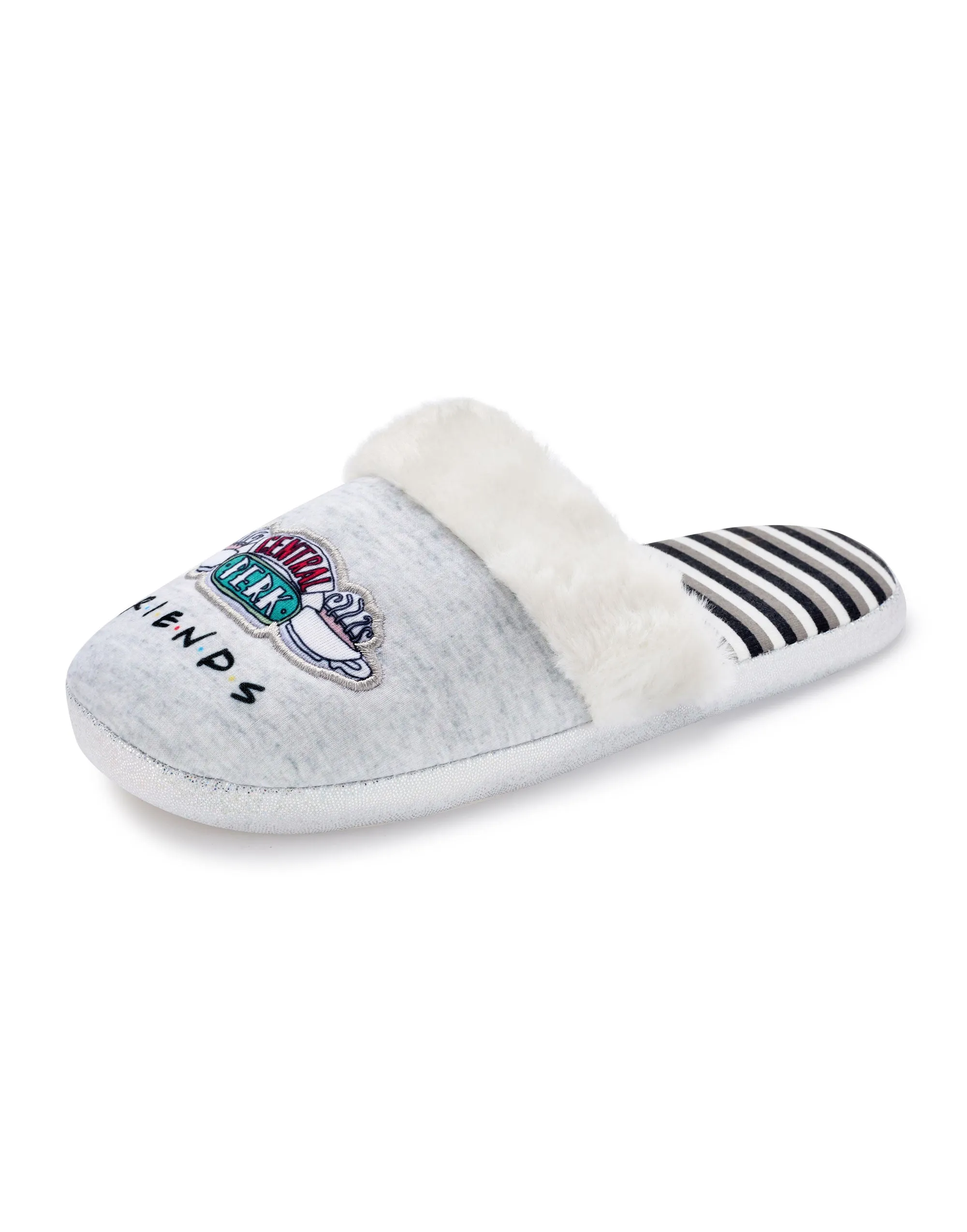 Friends Women's Slippers Central Perk Ladies Fluffy Shoes - Grey