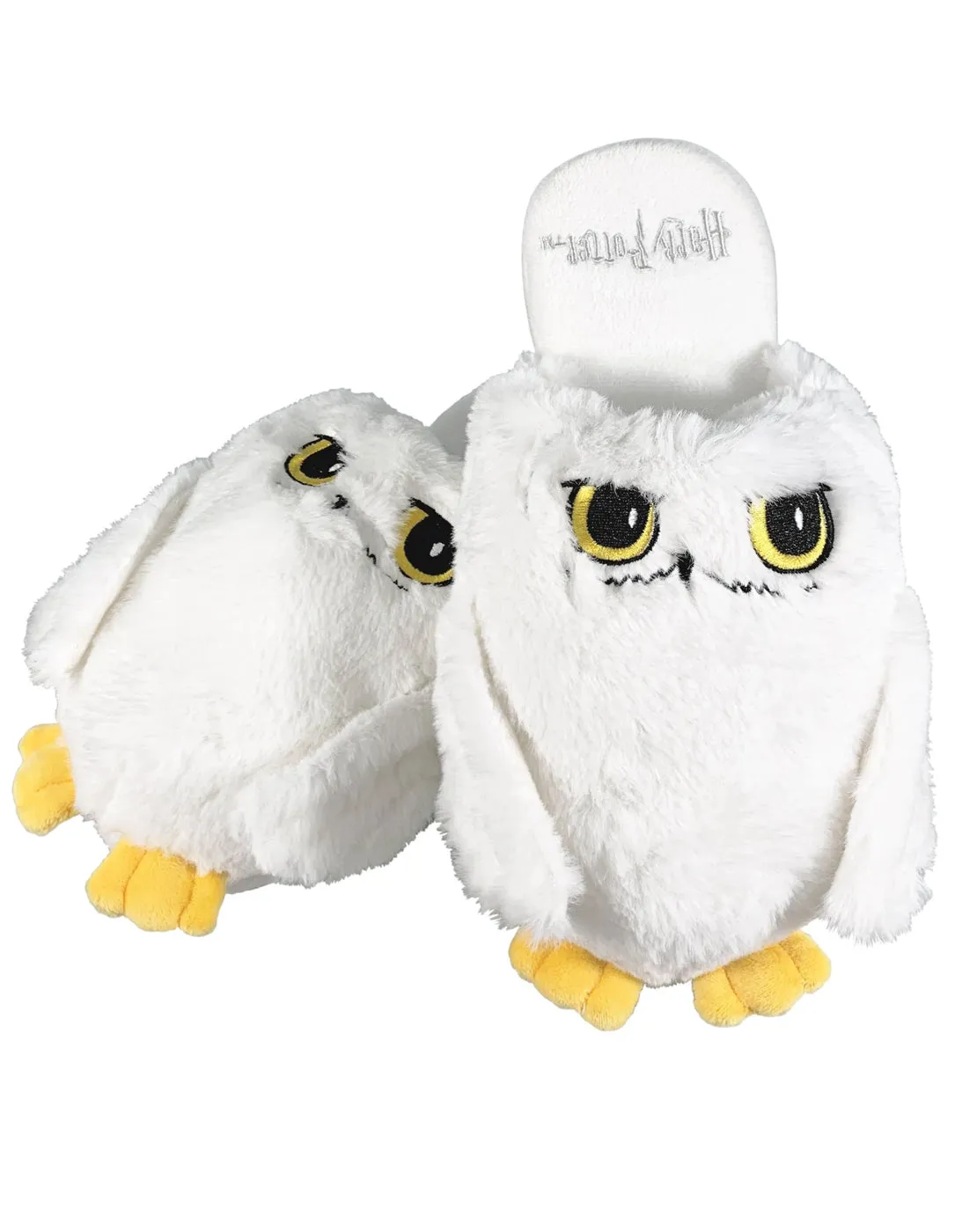 Harry Potter Hedwig Women's 3D Plush Slippers - White