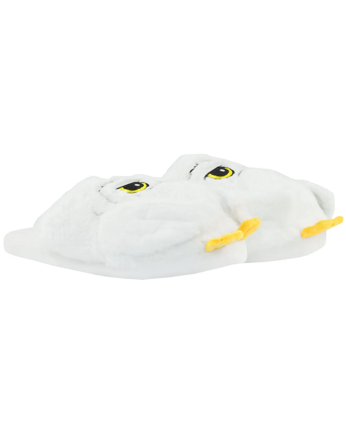 Harry Potter Hedwig Women's 3D Plush Slippers - White