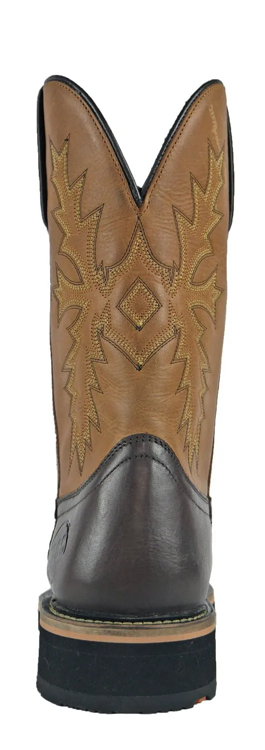 Hoss Boots Mens Dark Brown Leather Landon Western Work Boots