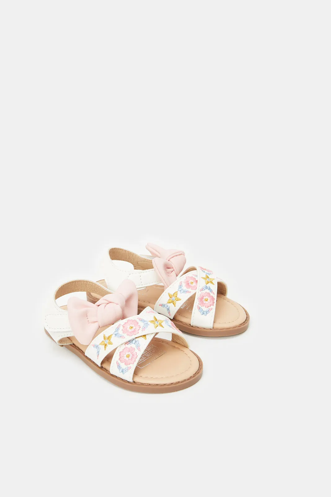 Infant Girls Floral Trim Sandal