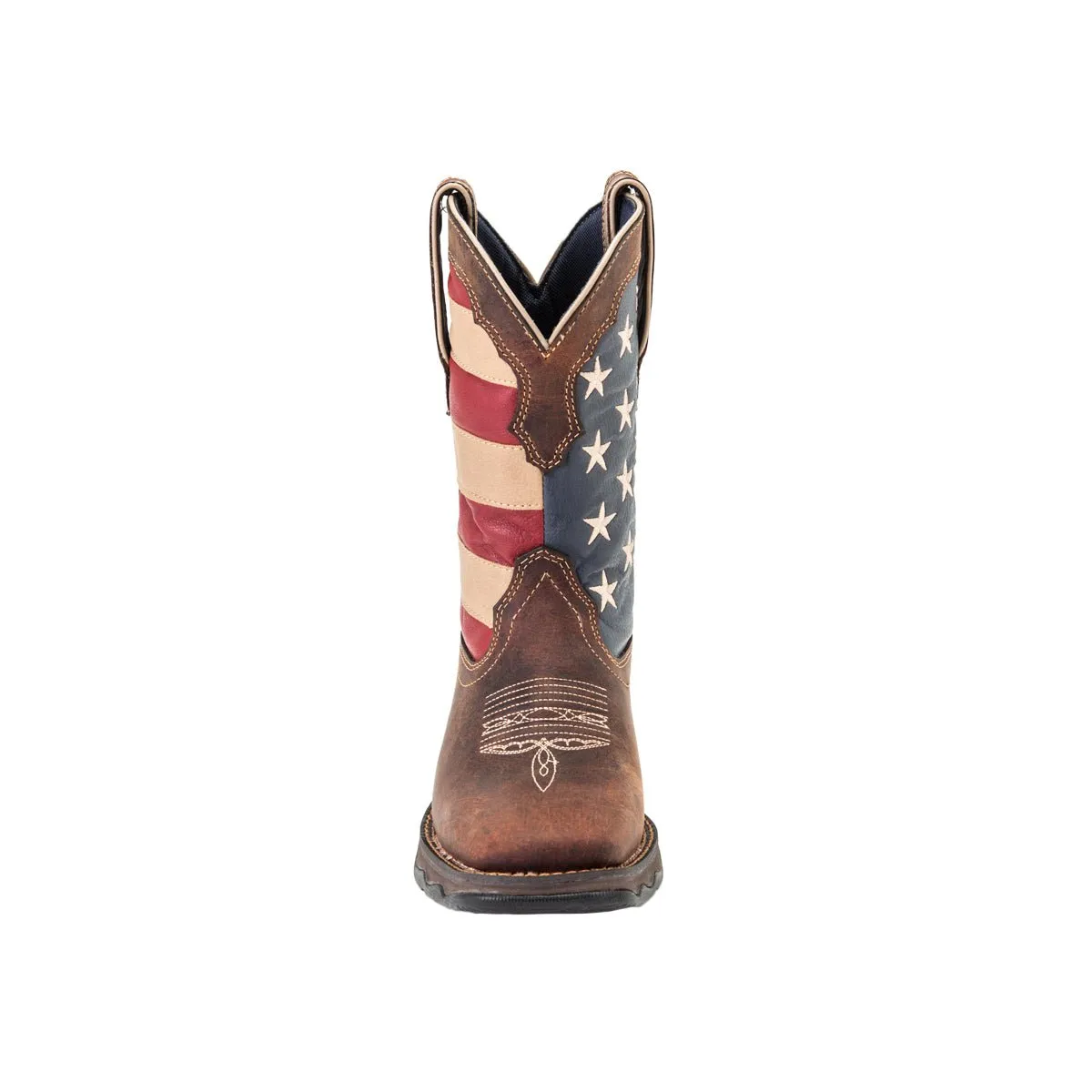 Lady Rebel by Durango Womens Brown Leather Union Flag USA Cowboy Boots