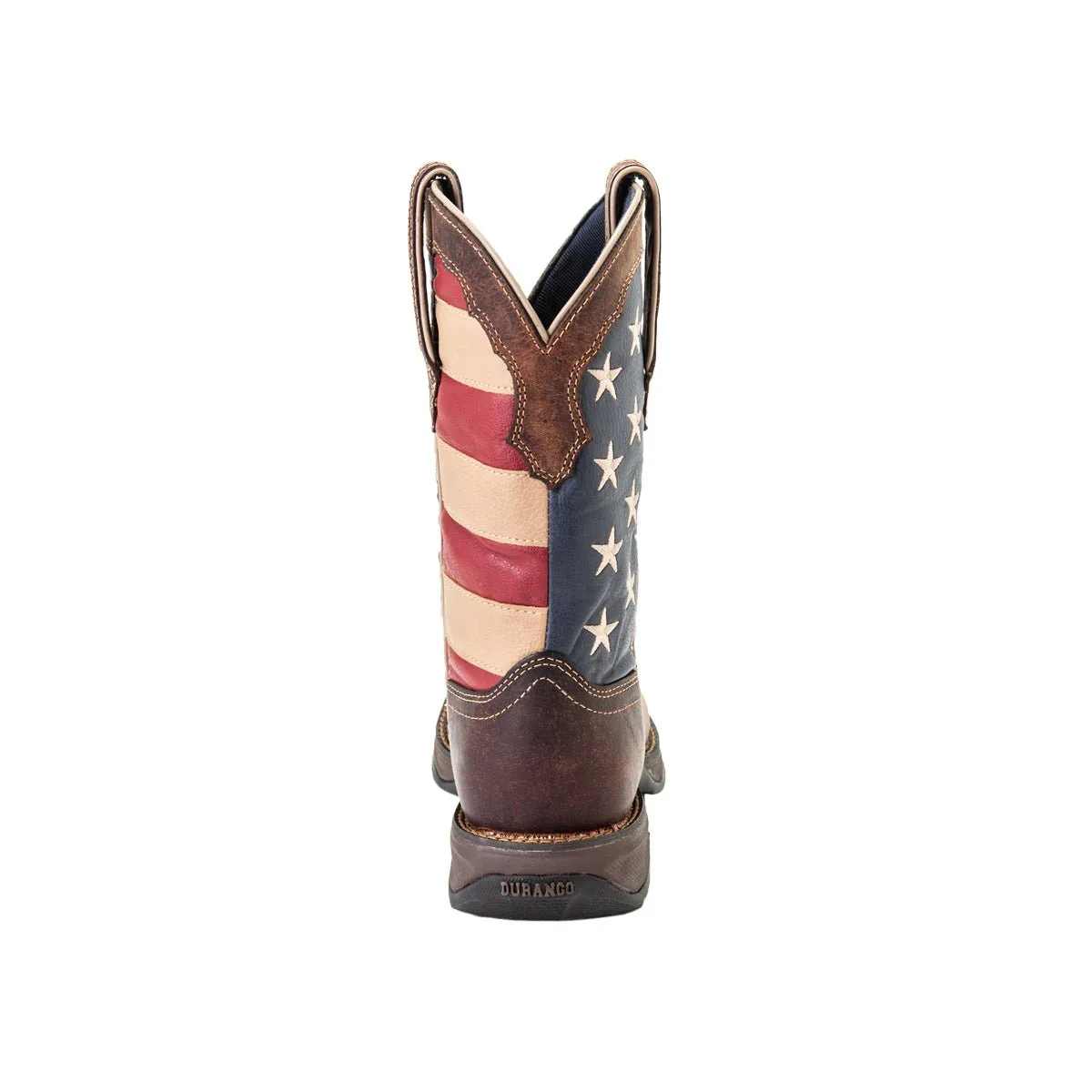 Lady Rebel by Durango Womens Brown Leather Union Flag USA Cowboy Boots