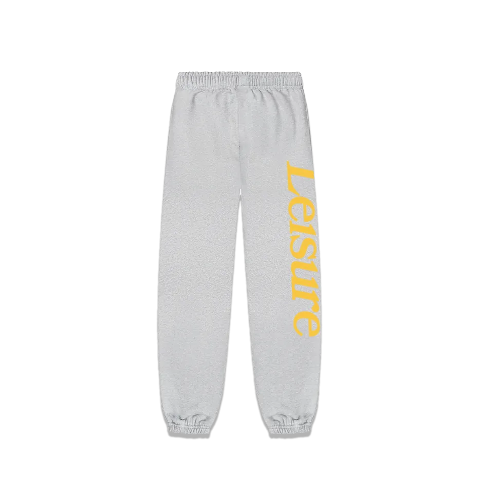 LEISURE - Gray and Yellow Logo Sweats