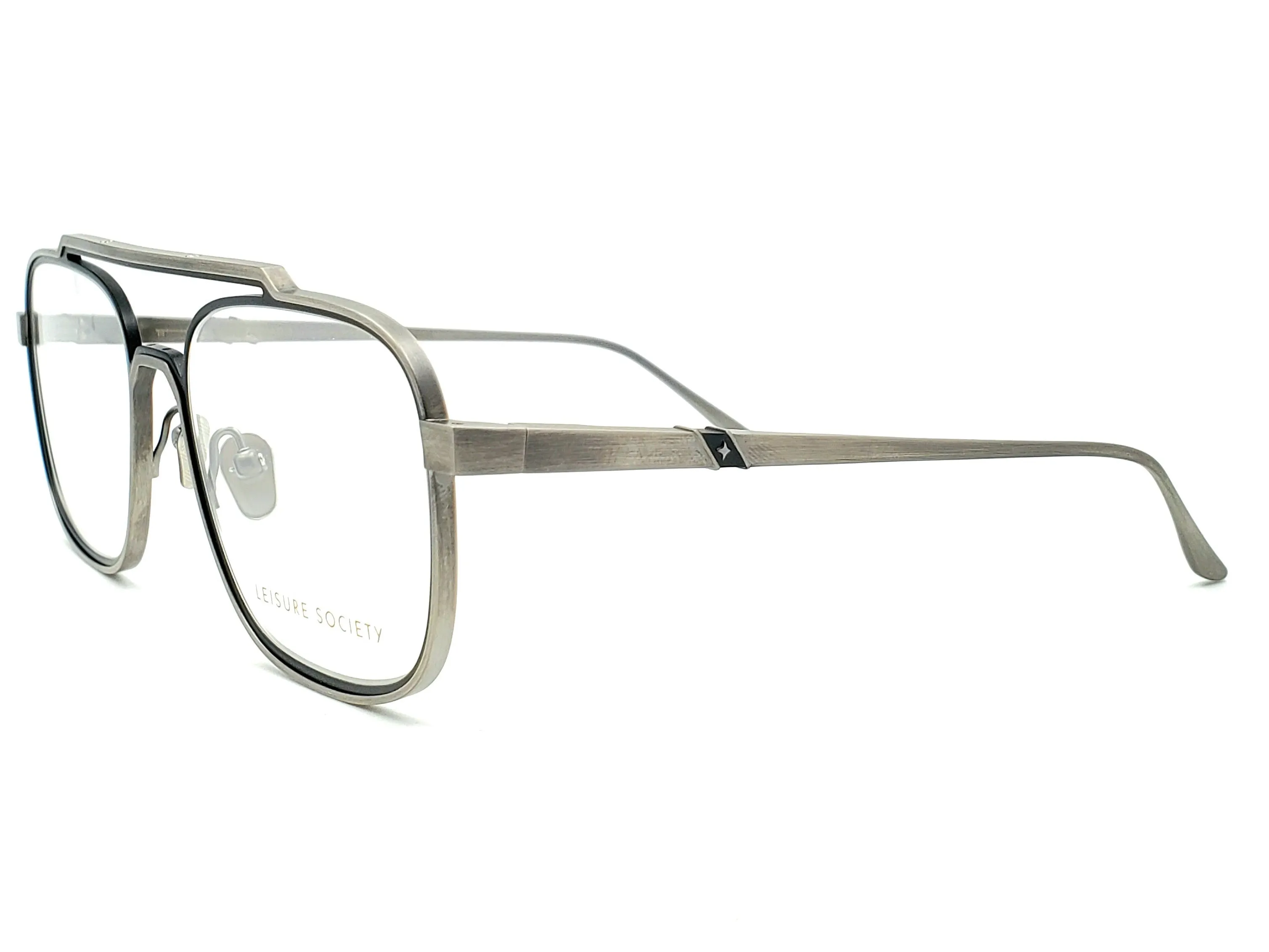 LEISURE SOCIETY CORONADO SQUARE AVIATOR OPTHALMIC GLASSES