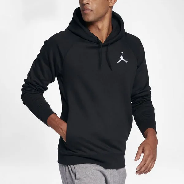 Men's Air Jordan Chest Embroidered Logo Athleisure Casual Sports Sweatshirt, black