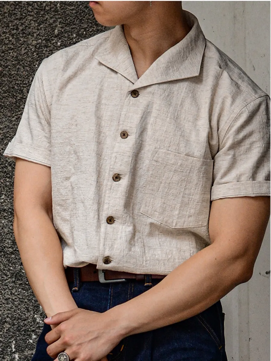 Men's Sailor Flap Collar Linen Shirt