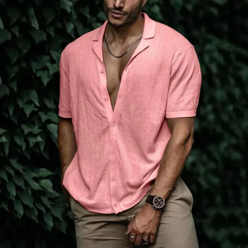 MEN'S SOLID COLOR SOFT FABRIC CASUAL SHIRT