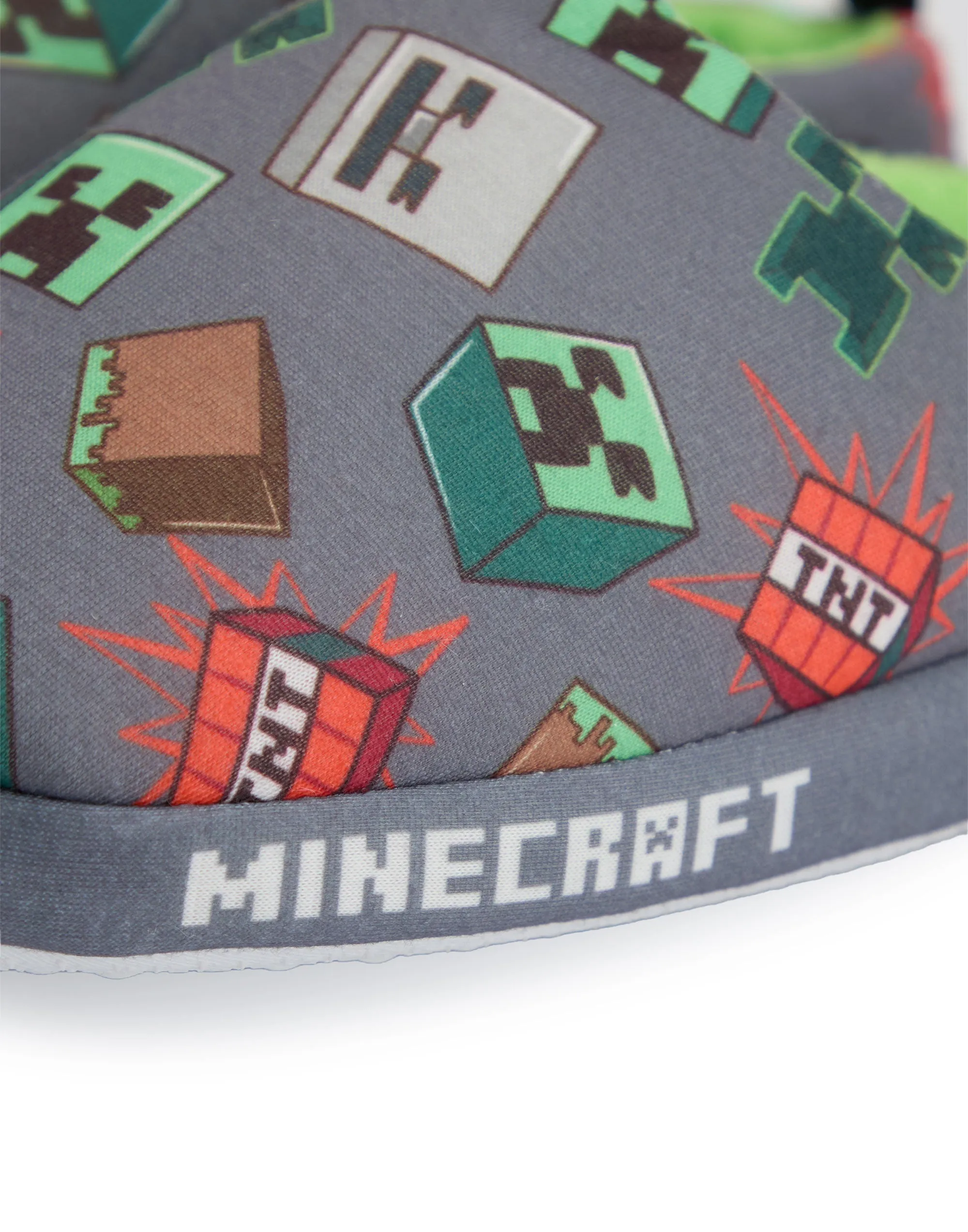 Minecraft Boys Grey Loafer Slippers