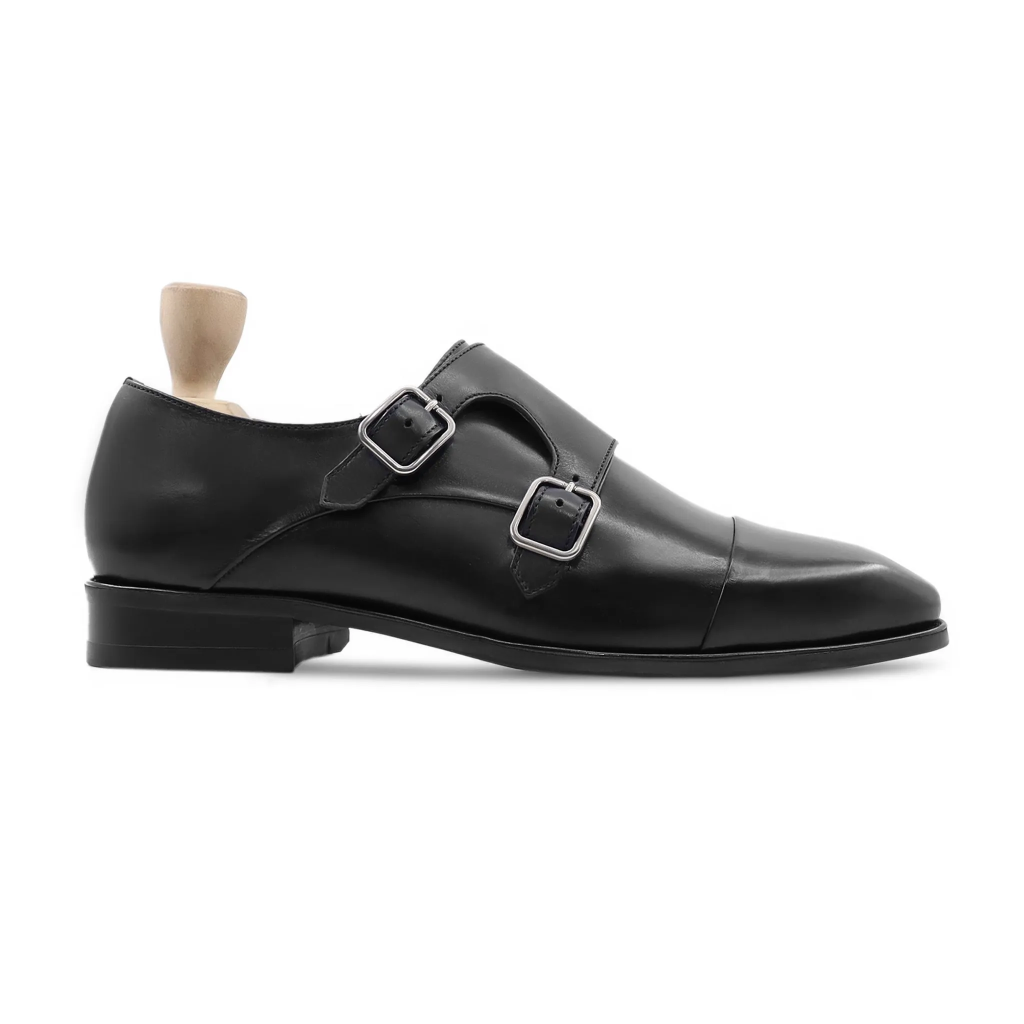 Namur - Men's Black Calf Leather Double Monktrap