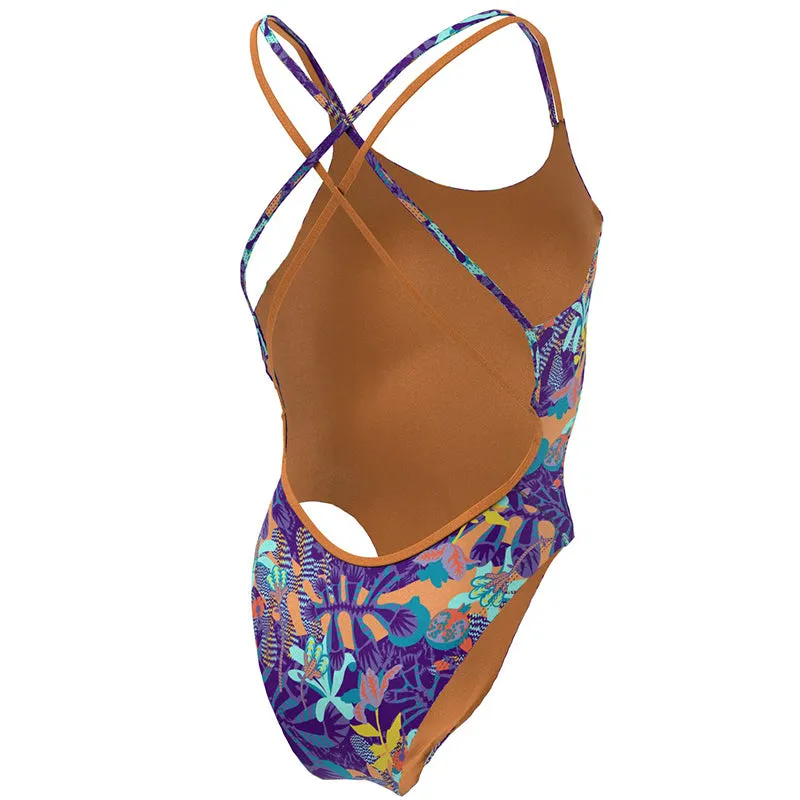 Nike - Hydrastrong Multiple Print Spiderback One Piece (Psychic Purple)