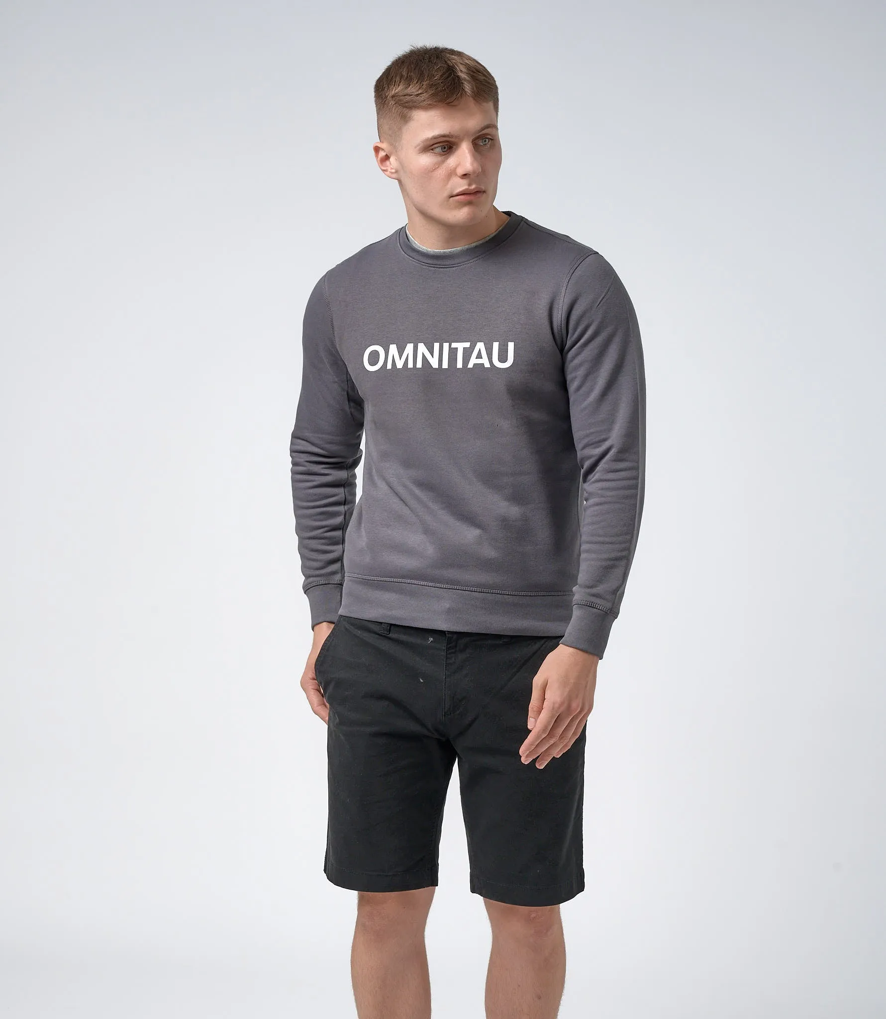 Omnitau Men's OmniX Organic Cotton Crew Neck Omni Sweatshirt - Anthracite Grey