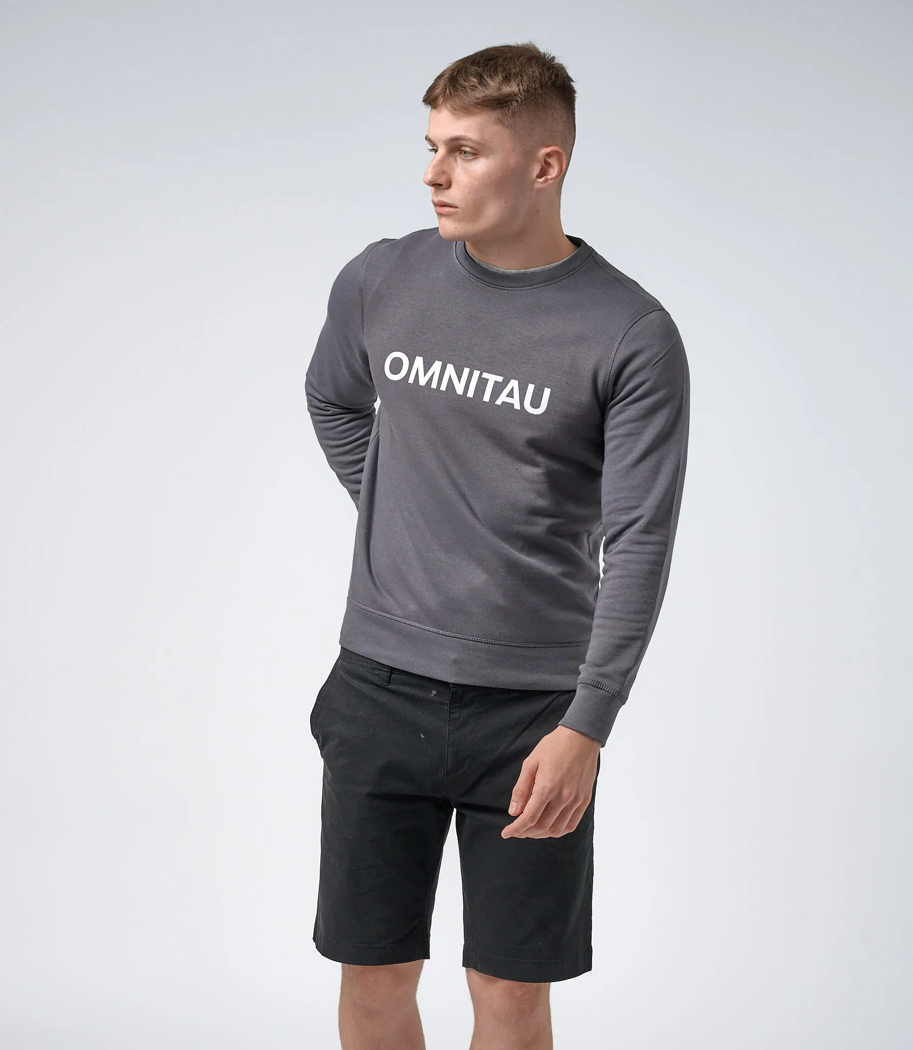 Omnitau Men's OmniX Organic Cotton Crew Neck Omni Sweatshirt - Anthracite Grey