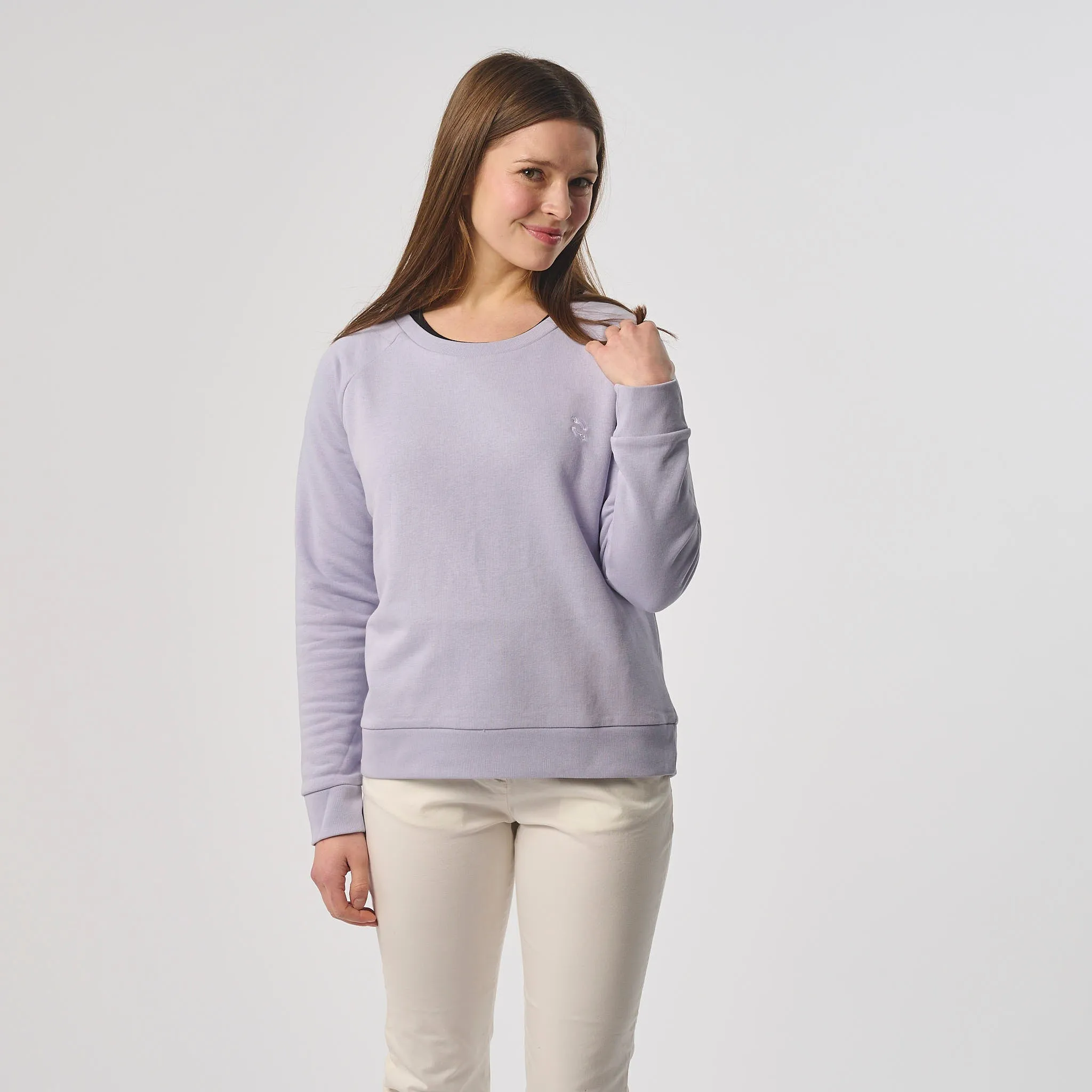 Omnitau Women's Organic Cotton Oversized Style Sweatshirt - Lavender Purple