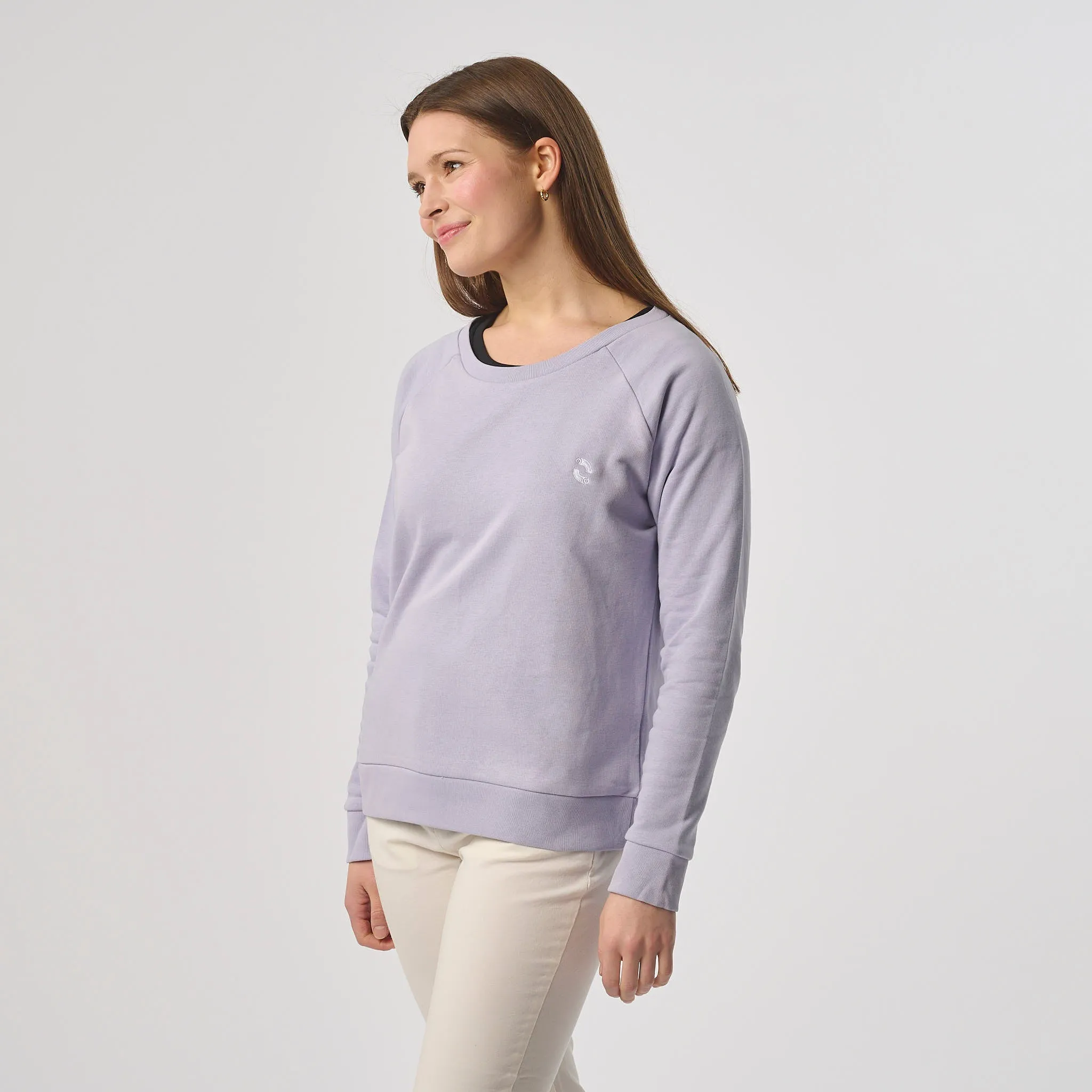 Omnitau Women's Organic Cotton Oversized Style Sweatshirt - Lavender Purple