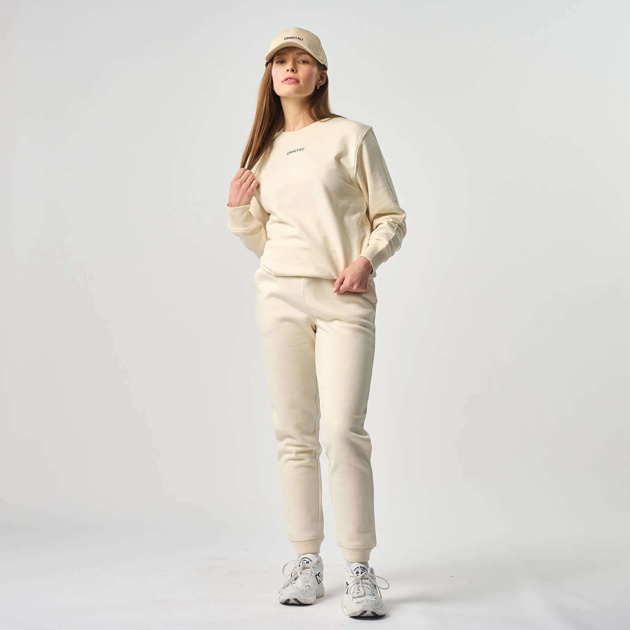 Omnitau Women's Tulsa Organic Cotton Casual Fit Jogger Sweat Pants - Cream