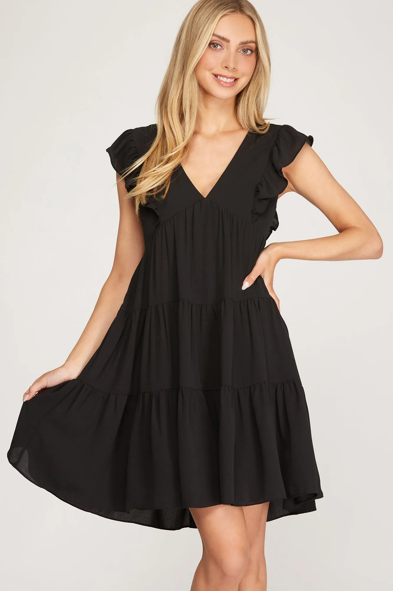 On The Right Track Black Dress