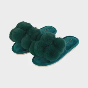 Pom Pom Slipper - Cosy Luxe - Emerald