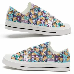 Pug Star Lines Pattern Low Top Shoes - Happy International Dog Day Canvas Sneaker, Dog Printed Shoes, Canvas Shoes For Men, Women