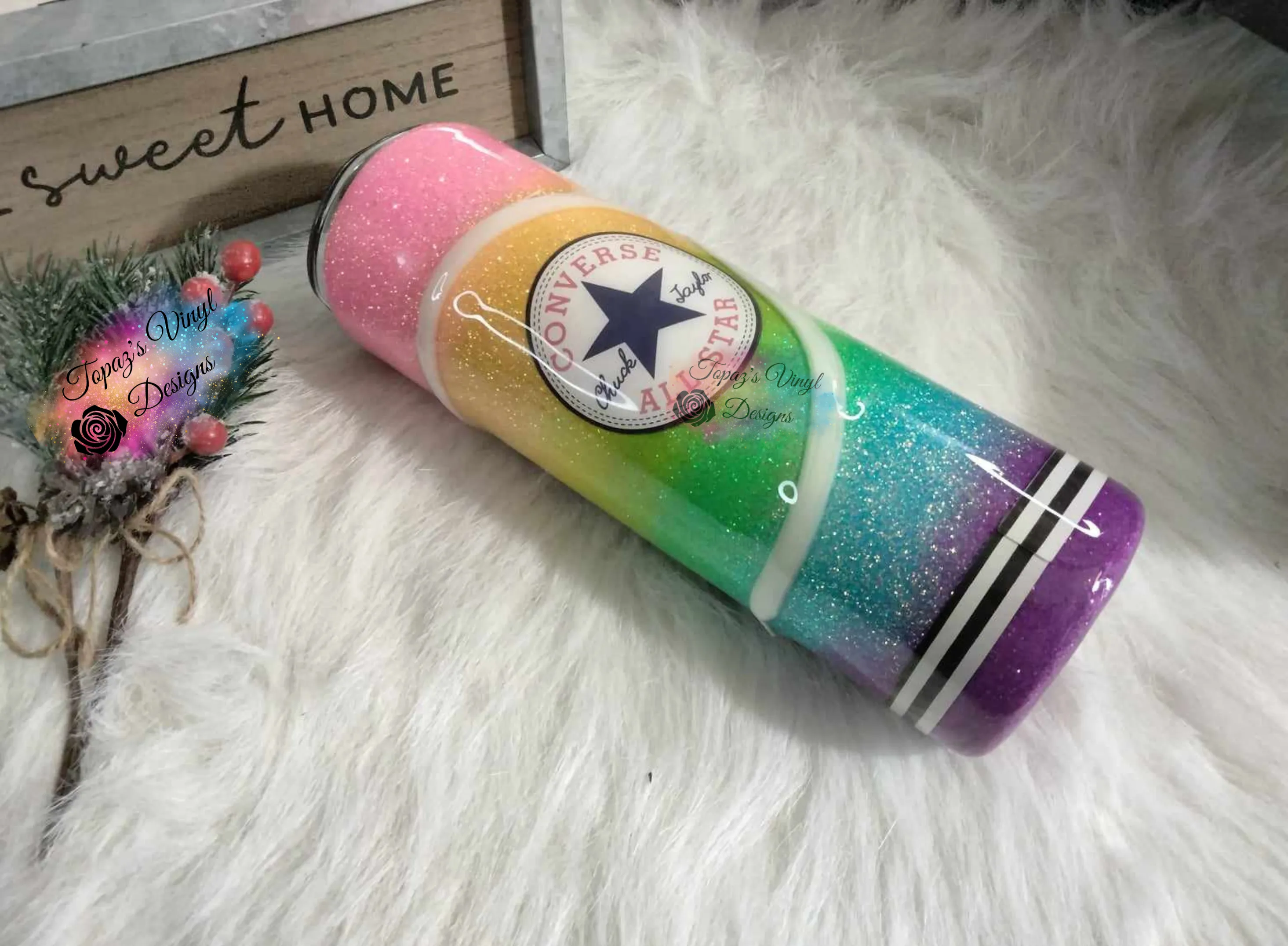 Rainbow Converse 30oz