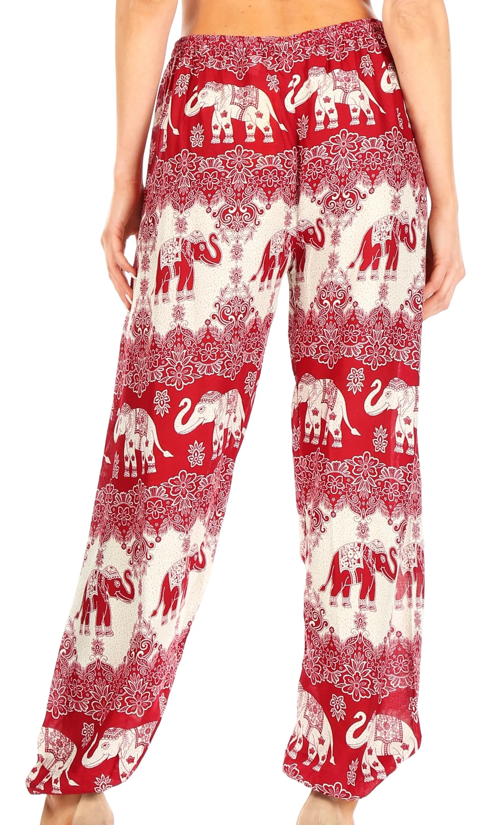 Sakkas Akilla Women's Loose Printed Yoga Elephant Pants Elastic Waist w/Pocket