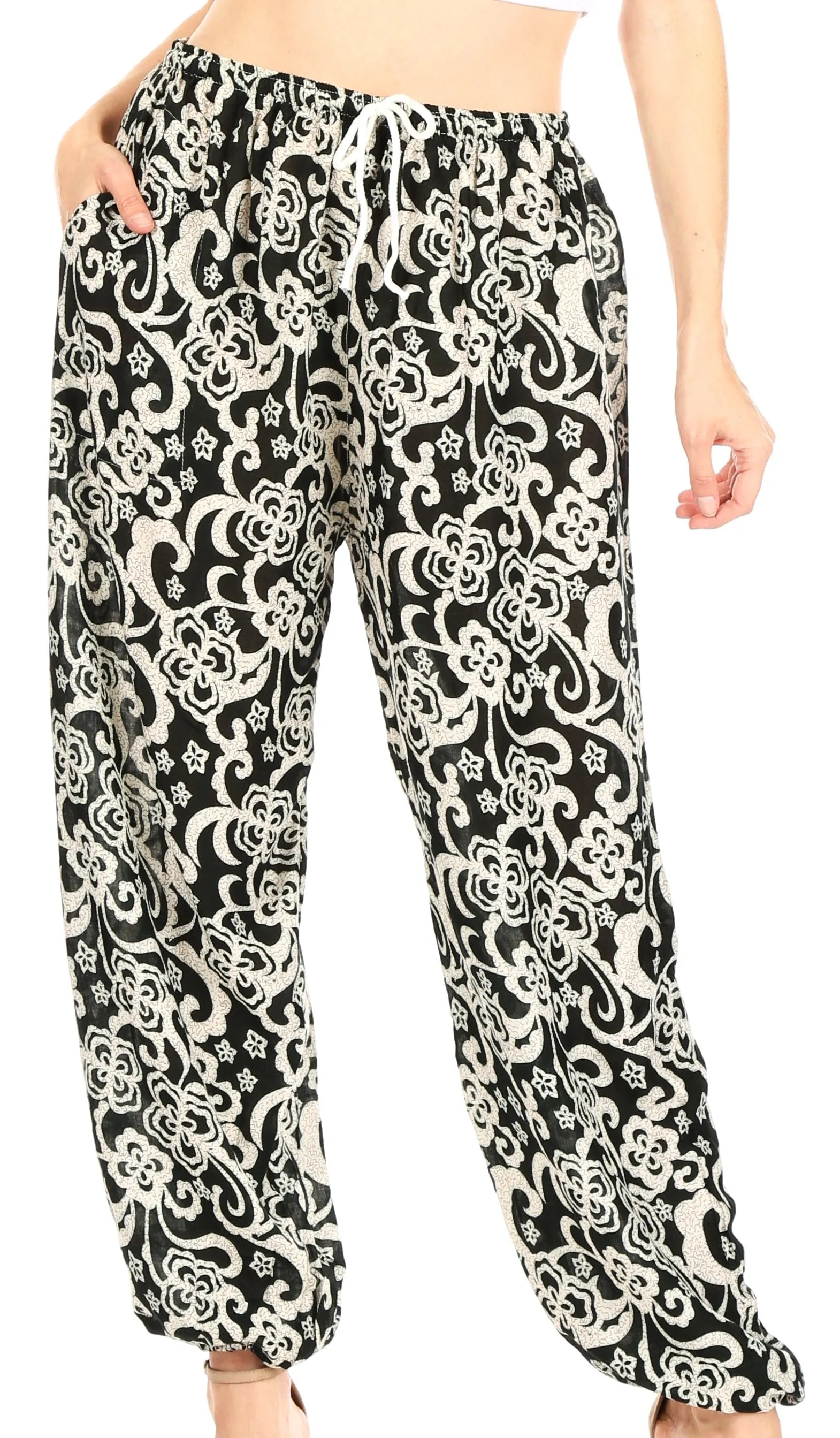 Sakkas Akilla Women's Loose Printed Yoga Elephant Pants Elastic Waist w/Pocket