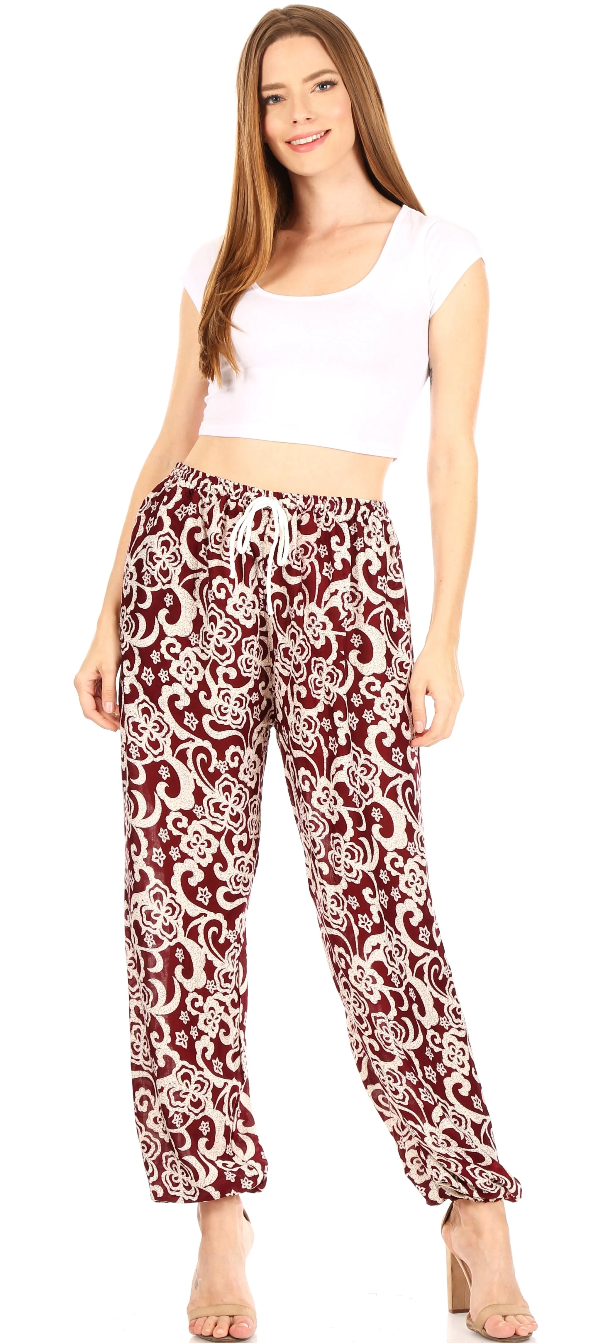 Sakkas Akilla Women's Loose Printed Yoga Elephant Pants Elastic Waist w/Pocket