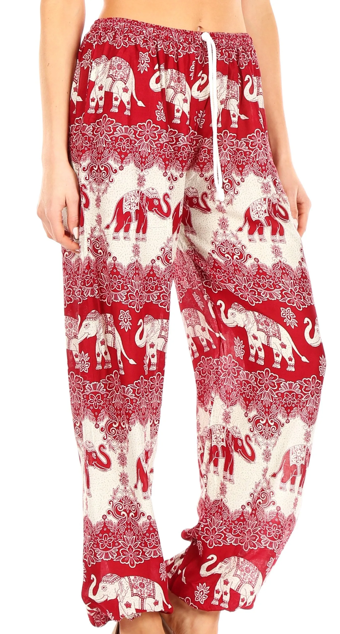 Sakkas Akilla Women's Loose Printed Yoga Elephant Pants Elastic Waist w/Pocket