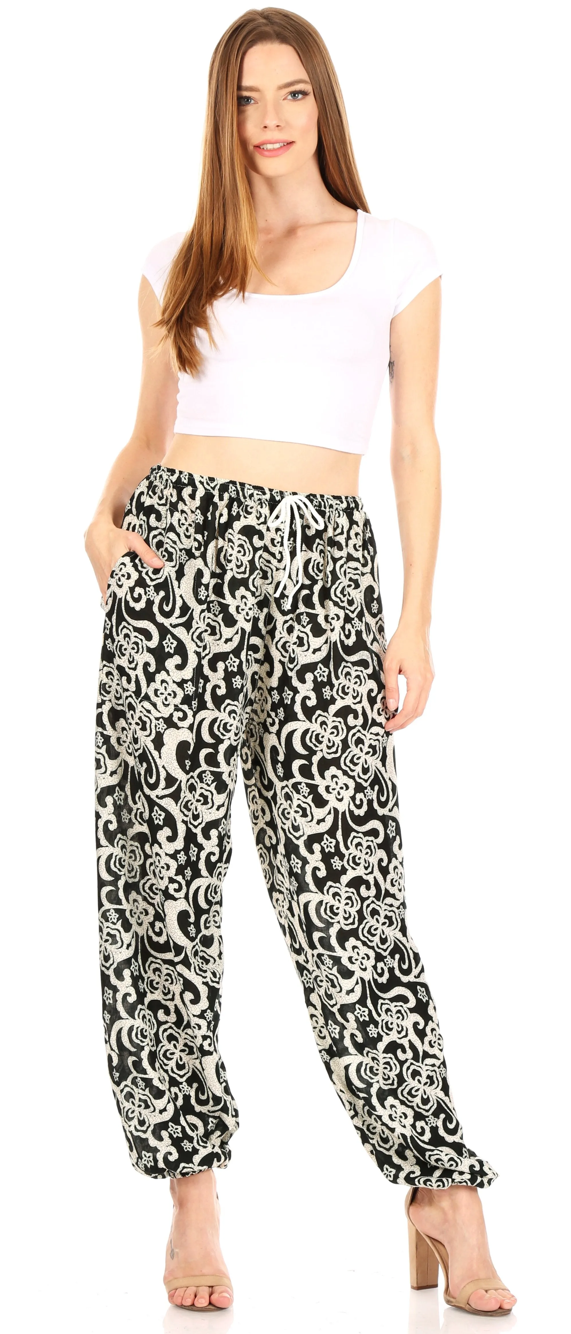 Sakkas Akilla Women's Loose Printed Yoga Elephant Pants Elastic Waist w/Pocket