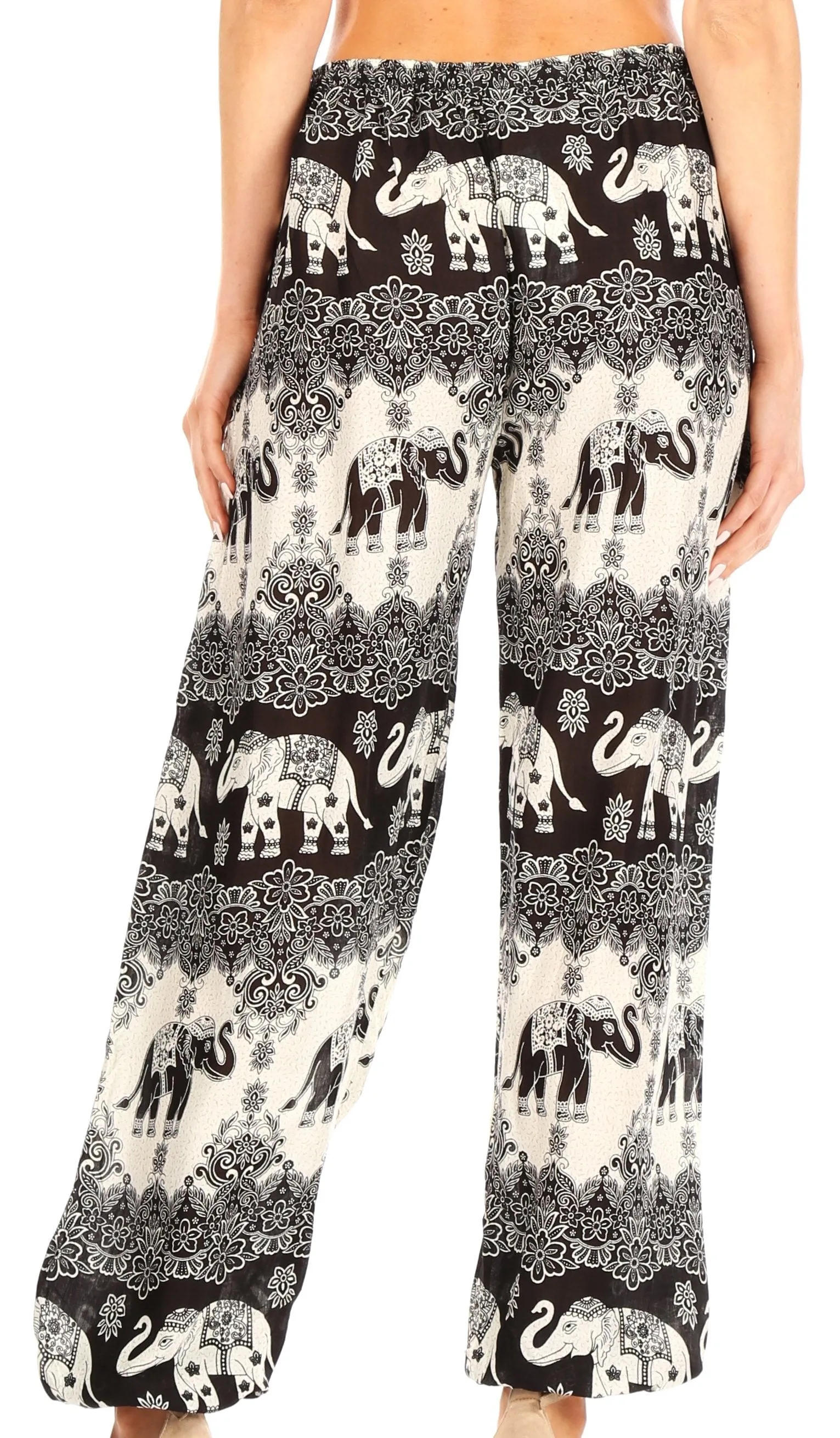 Sakkas Akilla Women's Loose Printed Yoga Elephant Pants Elastic Waist w/Pocket