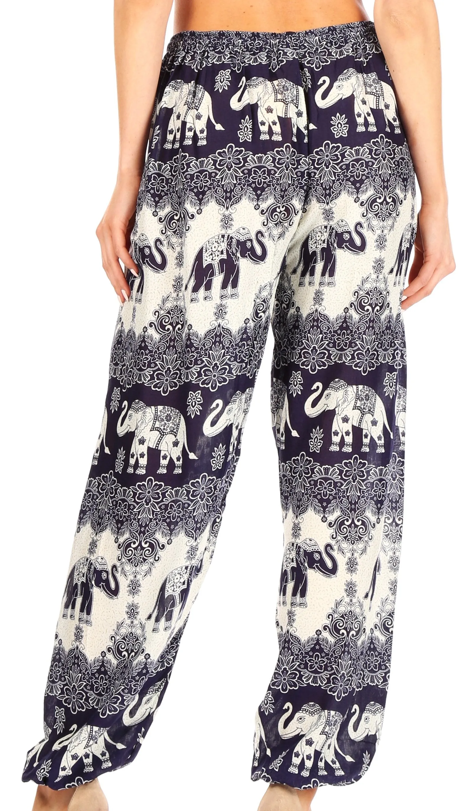 Sakkas Akilla Women's Loose Printed Yoga Elephant Pants Elastic Waist w/Pocket