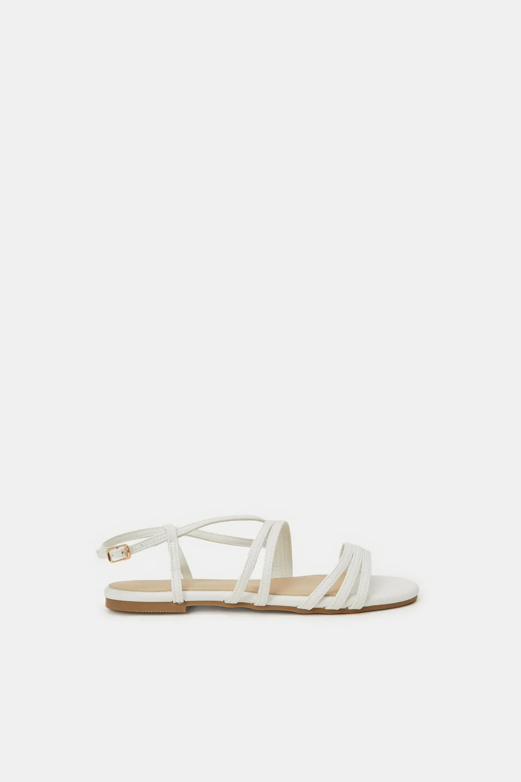 Senior Girls White Strap Sandal