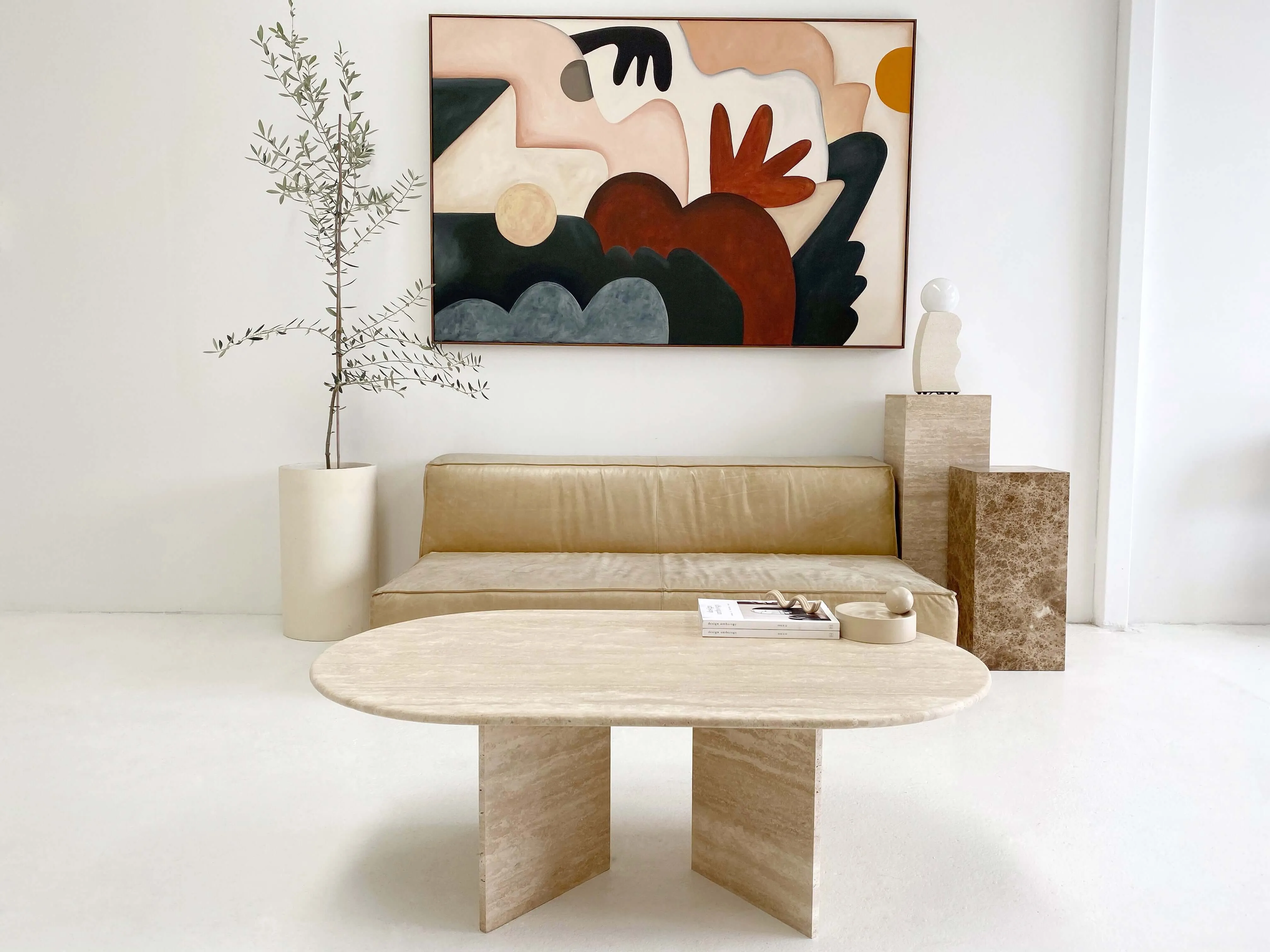 Sienna Coffee Table, Travertine